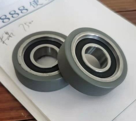6004 Bearing Steel With Polyurethane Plastic Coated + Steel Ring With Galvanized