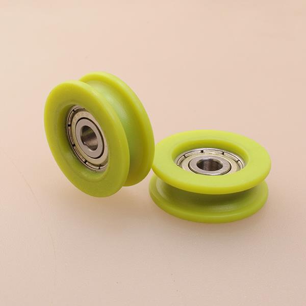 U groove hanging sliding pocket door top roller Aluminium sliding window roller bearing Drawing Plastic injection molded Nylon bearing